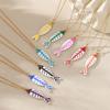 Cute Colorful Enamel Fish Pendant Necklaces For Women Girls Lovely Stainless Steel Gold Color Summer Waterproof Beach Jewelry