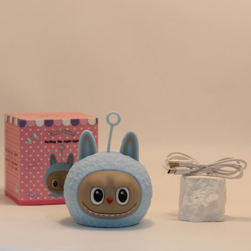 

Silicone Night Light: Sleep Aid & Eye Protection for Baby Feeding Warm Light синій