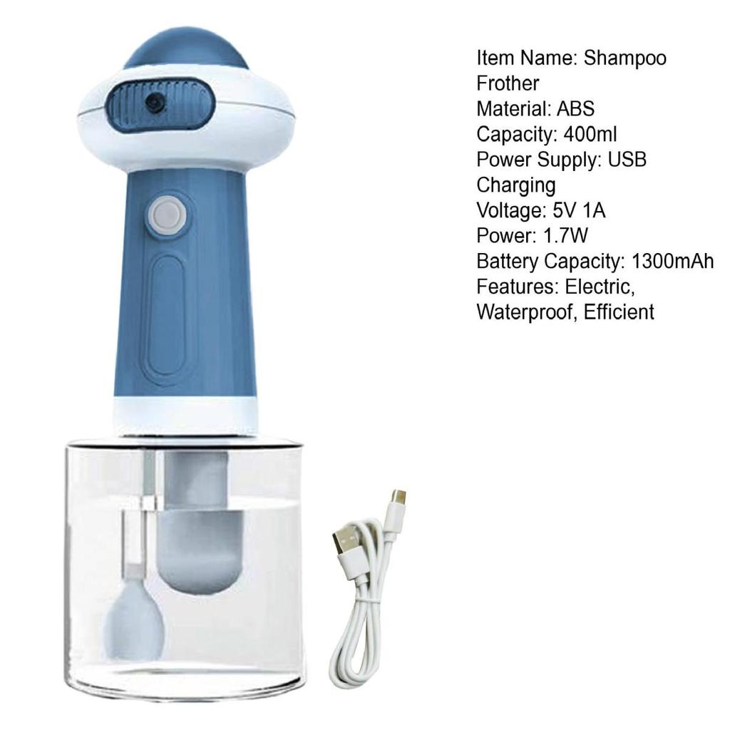 Yousheng 400ml Elektrischer Schaumshampoo-Spender für Hunde- und Katzenbad Wiederaufladbarer Seifen-Shampoo-Aufschäumer Blasenmaschine Haustier-Badezubehör