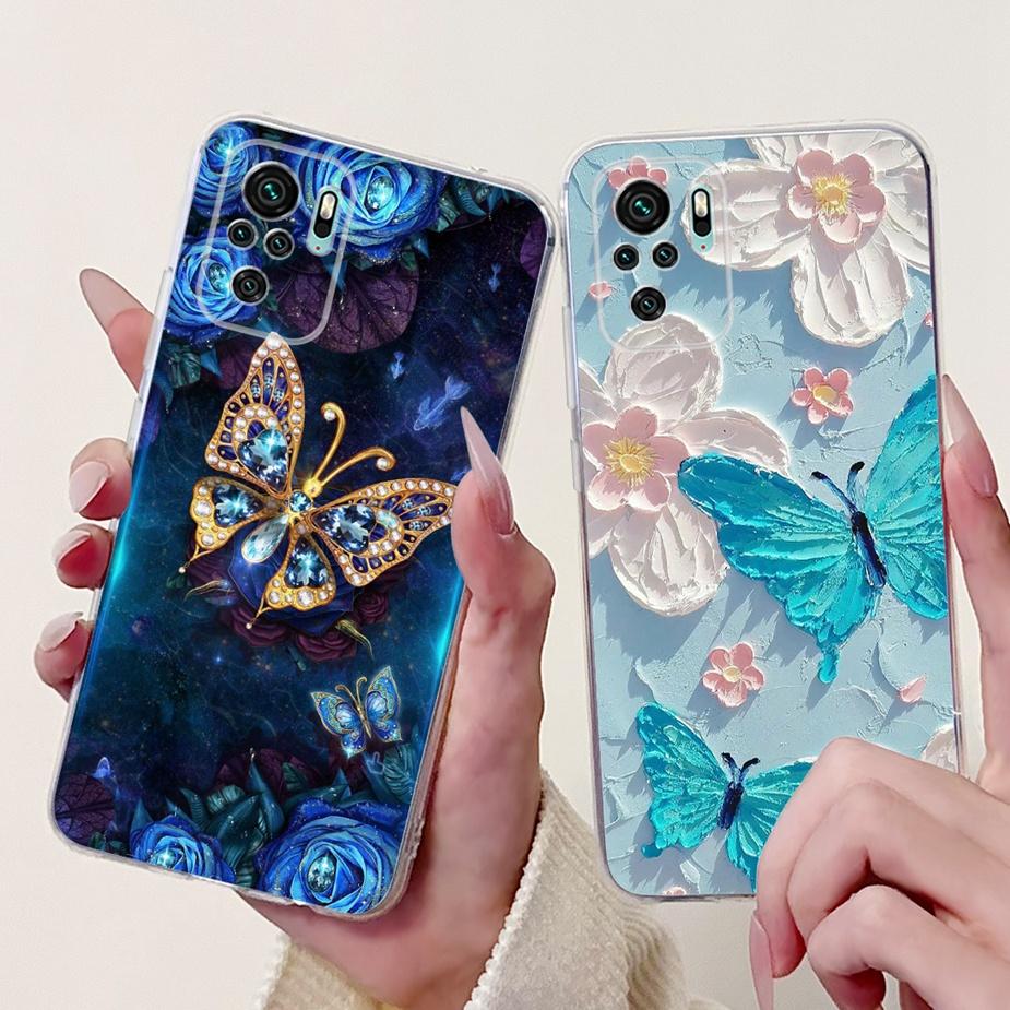 For Xiaomi Redmi Note 10 4G Case Note 10S Cute Cat Luxury Painted Cover Soft Silicone Phone Case For Redmi Note 10 Pro Max Shell