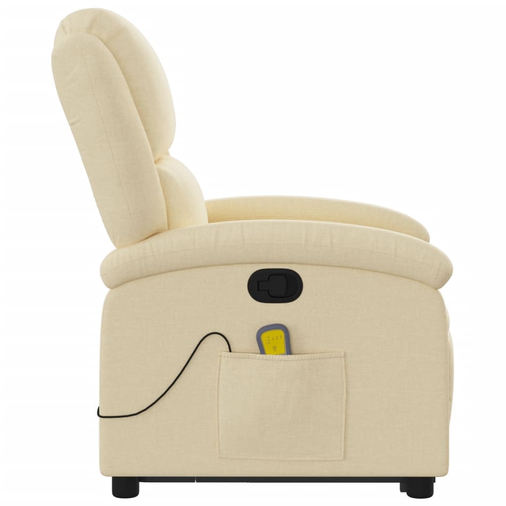 Massage Recliner with Rising Function Cream Fabric
