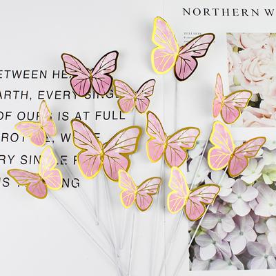 10 st/set Butterfly Cake Toppers Bröllopsfest Baktillbehör Födelsedagstårtor
