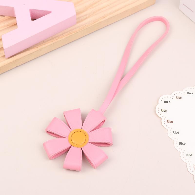 

Дофаминовый брелок-подвеска в виде подсолнуха, изысканный кожаный брелок с цветком, держатель для ключей от машины, подвеска для женщин, подарки розовый