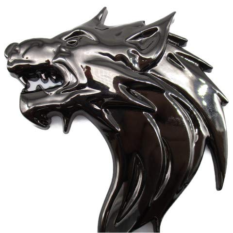 Wolf Wolf Car 3D Emblem Sticker Metal Left Right Easy