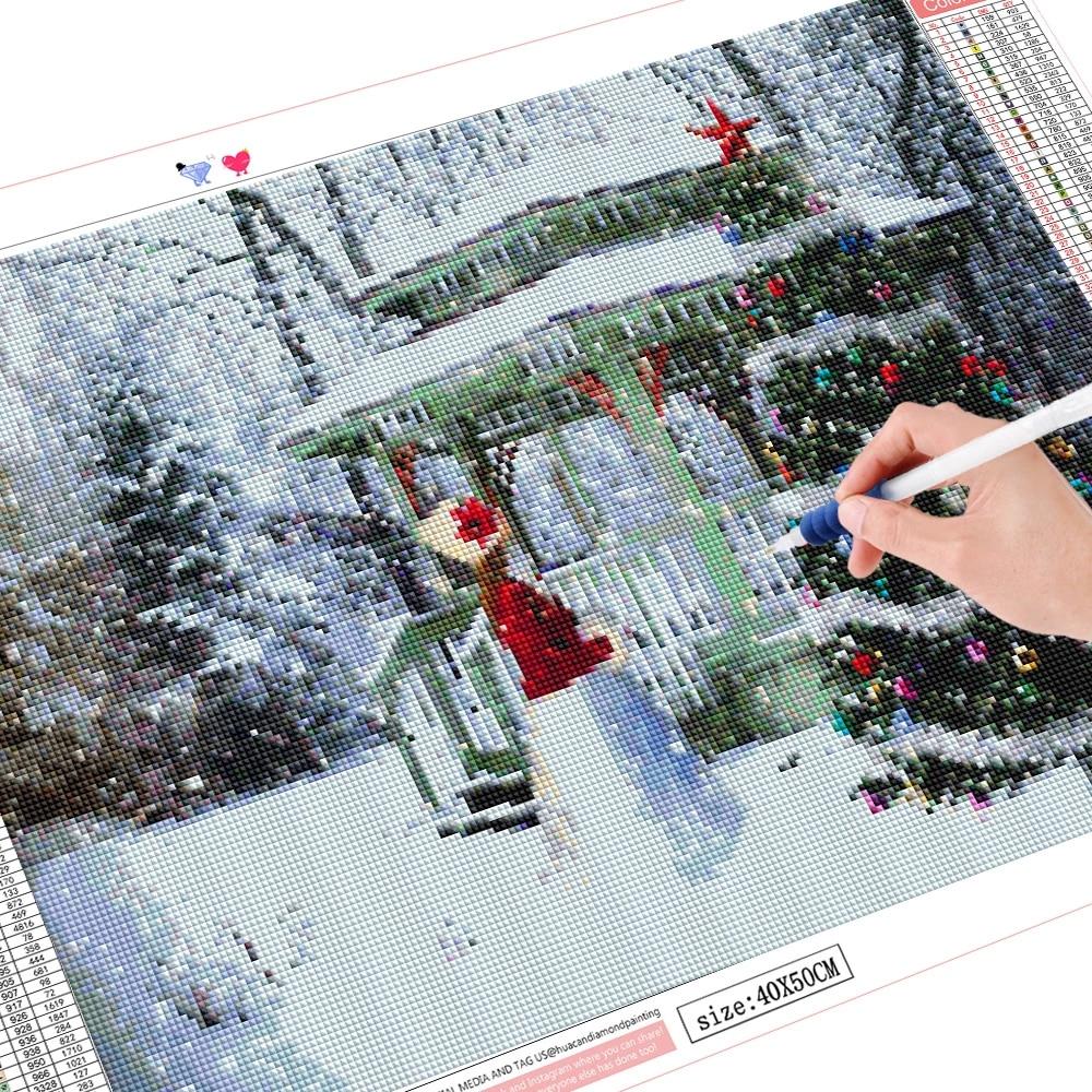 5D Diamond Painting Winter Full Square Handicraft Sale Diamond Embroidery Christmas Tree Mosaic Snow Home Decoration