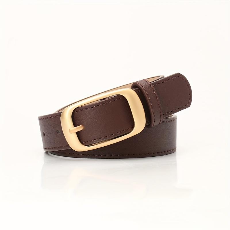 1pcs Women's Belt Fashion Classic Buckle PU Leather Belt Versatile Casual Golden Needle Buckle - Pair with Jeans, Pants, Dress