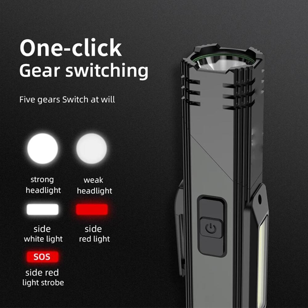 Multifunctional Portable LED Work Lights COB Strong Magnetic Car Repair Headlights USB Rechargeable Fishing Camping Light