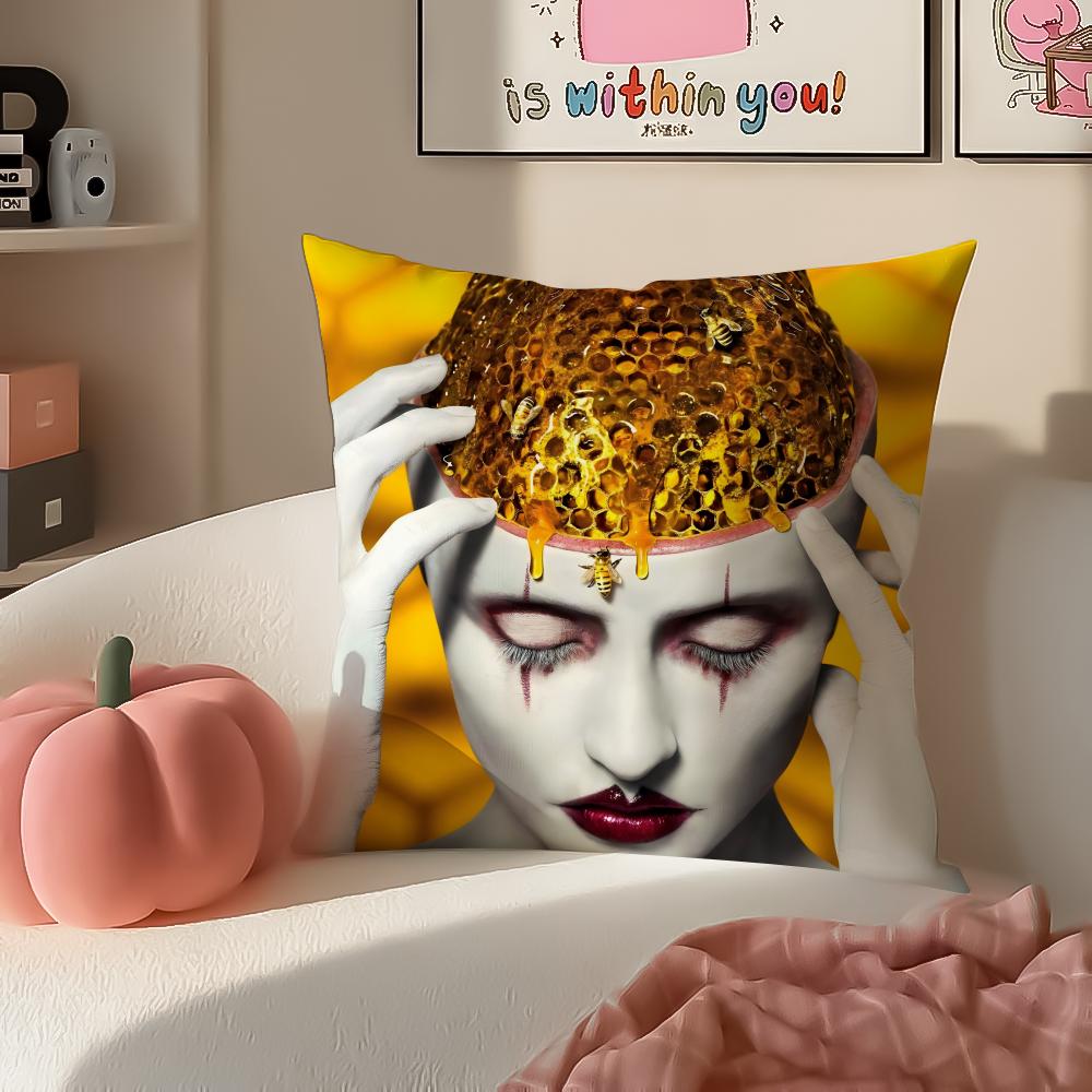 TV Show AHS Fear Cushion Cover Pillowcase Short Plush Invisible Zipper Room Sofa Cushion Cover