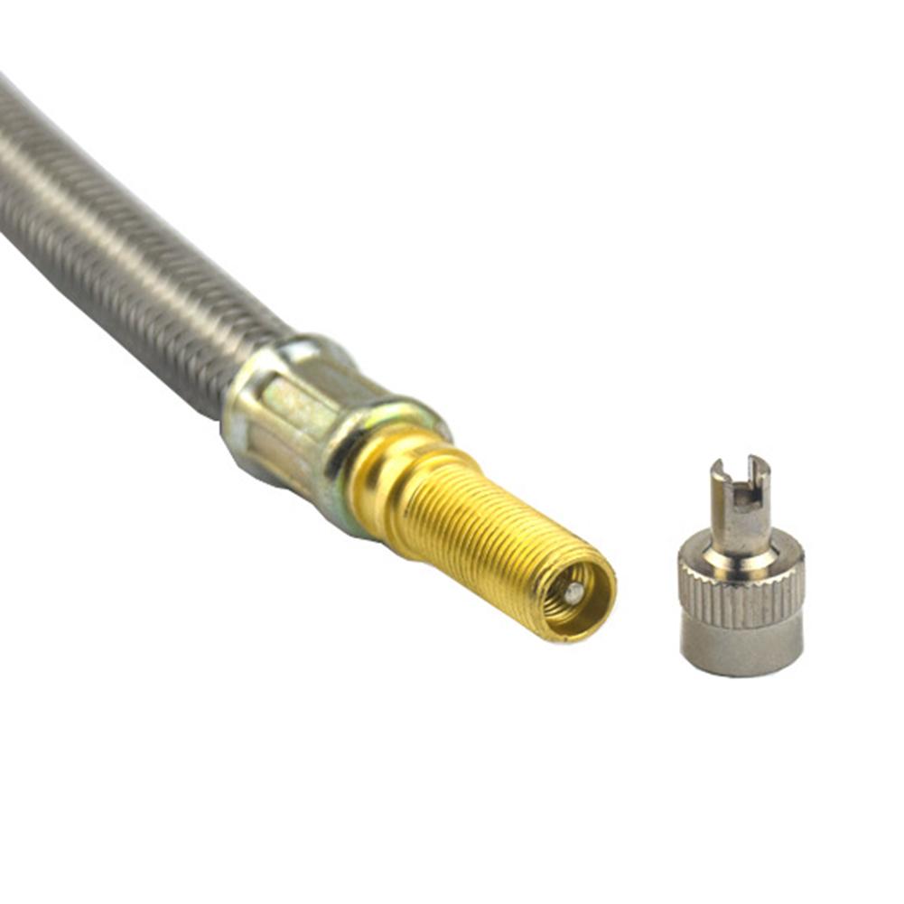 For Braided Truck Valve Stem Extender Stainless Steel Metal Tire Valve Extension 180mm for Efficient Inflation