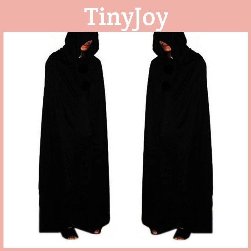 Halloween Cloak Cosplay Grim Reaper Vampire Witch Wizard Robe Party Adult Children Black Cloak Cape