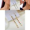Heart Shaped Copper Drop Earrings With Colorful Geometric Crystals For Women