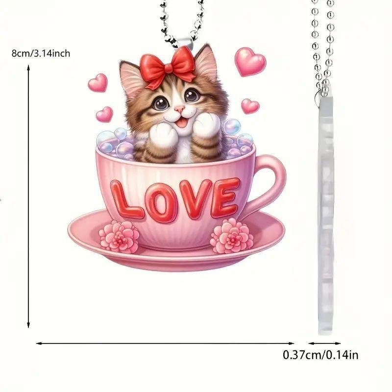 

Очаровательный акриловый подвесной орнамент в виде кошки, красочный аксессуар для интерьера автомобиля