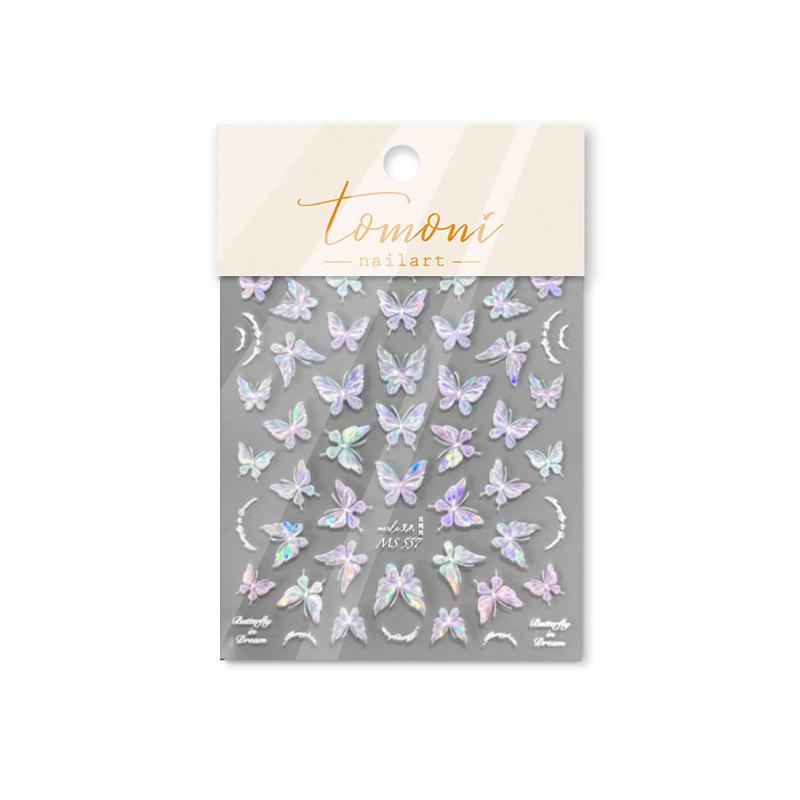 Tomoni Shell Light Lost Collaboration Japanese Retro Nail Butterfly Stickers (MS555)