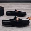 Slippers Men's Autumn New Men's Breathable and Lightweight Beanie Shoes Trendy Versatile British Style Casual Half-drag Loafers