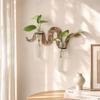 Vase Wall Mounted Planter Wooden Flower Pot Water Plant Tube Stand Planter Holder  Living Room