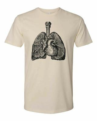 Cottage Cult Clothing T-Shirt Baumwolle Medizinische Anatomie Viktorianische Kunst Lunge #4