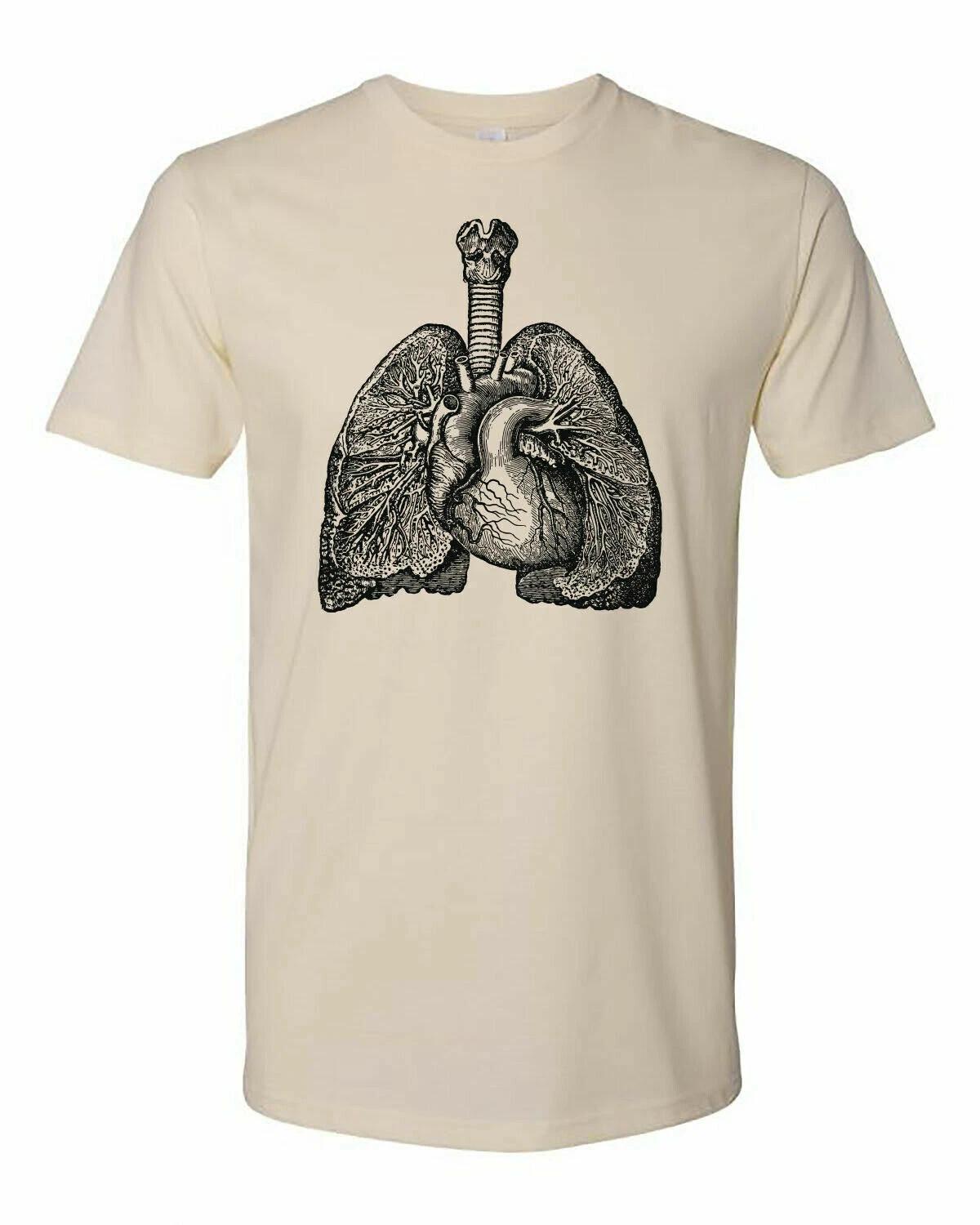 

Cottage Cult Clothing Tee T Shirt Cotton Medical Anatomy Victorian Art Lungs #4 M