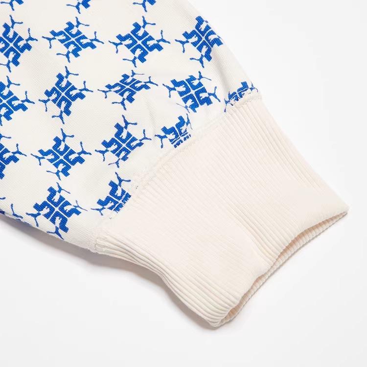 Puma All Over Diamond Pattern Sports Casual Crew Neck Sweatshirt Unisex Sweatshirt Blue White 539753-65