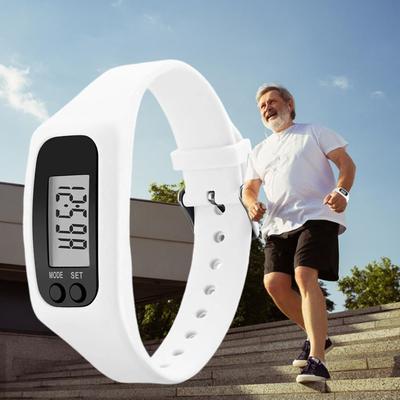 Pulseira Pedômetro LED Contador de Calorias de Pulso Exibição de Hora 12/24H Relógio Contador de Passos para Esportes ao Ar Livre Fitness Viagens Diárias