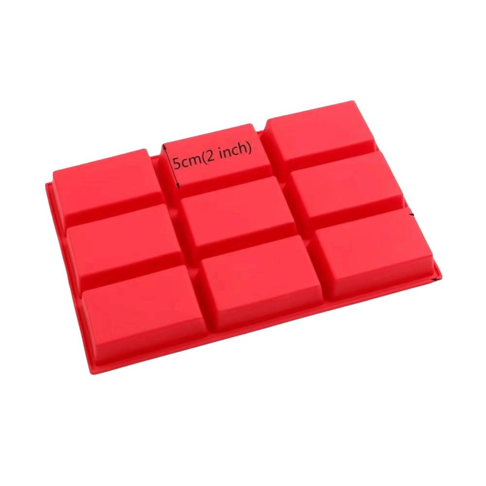 New 9 Cavity Mini Loaf Pan Non-Stick Easy Clean Silicone Baking Mold Heat Resistant Rectangle Bread Pan Mini Loaf Cake And Bread красный