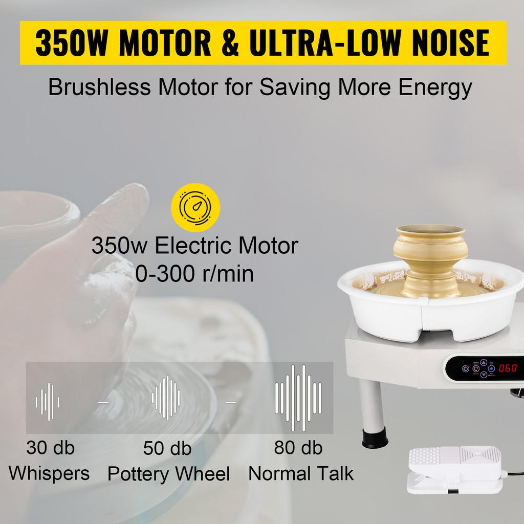 350W Pottery Wheel Ceramic Forming Machine LCD Touch Screen Clay Wheel Electric DIY Clay Sculpting Tools With Foot Pedal 9.8" /25 Cm