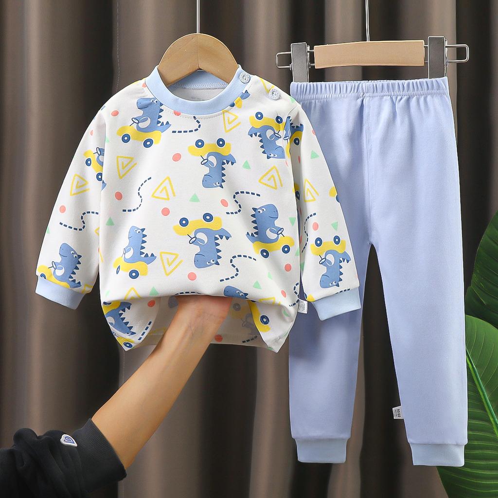 Children's Underwear Sets - Long-sleeved And Long-pants Sets For Boys, Girls' Pure Cotton Pajama Sets In 2-piece Sets