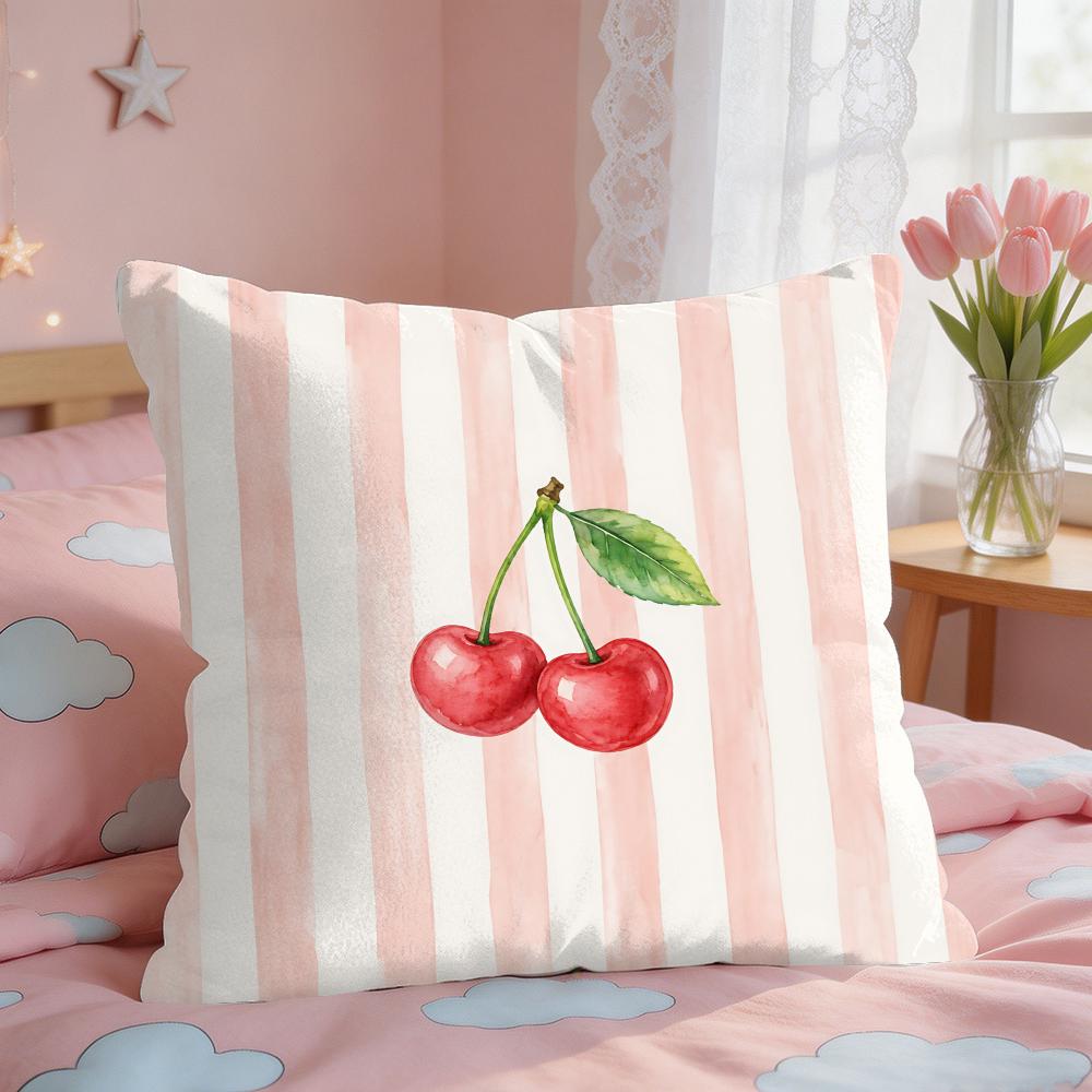 Simplicity Striped Lemons INS Cushion Cover Short Plush Pillow Case Room Sofa Cushion Covers Home Decor Funda