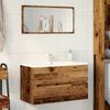 Bathroom Wall Mounted Cabinet with Rustic Wood Look 80 X 38.5 X 45 Cm Particleboard