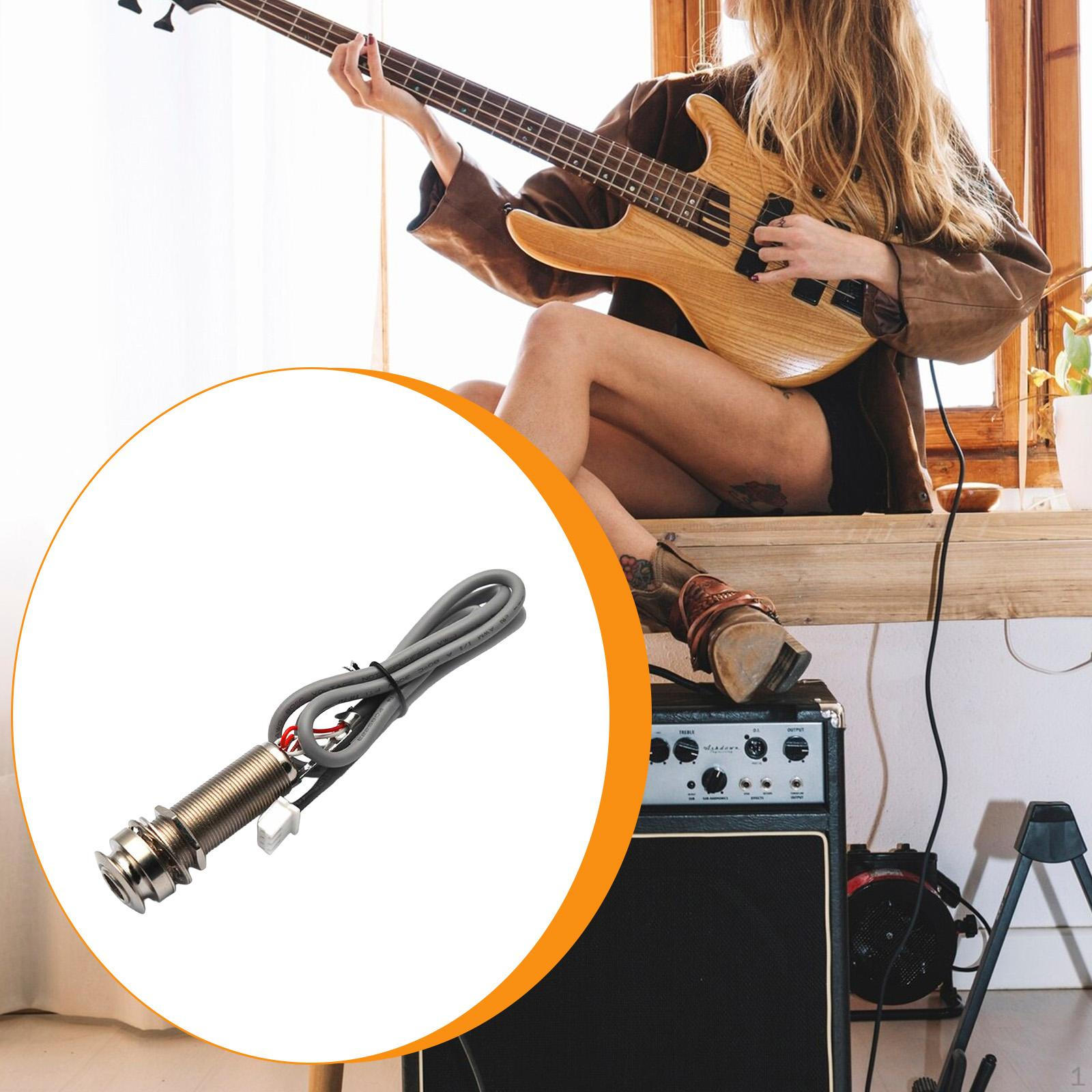 

Acoustic Electric Guitar Mono Endpin Output Jack Wire Connection Cable Replaces Strap Button