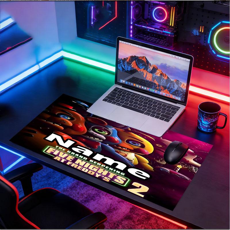 Personalizowana podkładka pod mysz z imieniem i wzorem Five Nights at Freddy's, Mata na biurko pod laptopa PC, Dekoracyjna mata na biurko do domu, Podkładka pod klawiaturę, Prezent