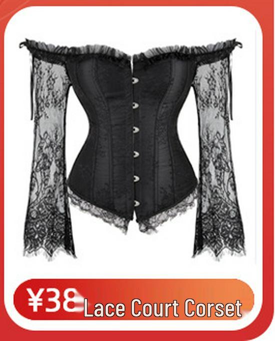 Vintage Fishbone Corset Crop Top: Drawstring, Waist Cincher, Tummy Control, Backless, Short Court Bodysuit with 4 Hooks.