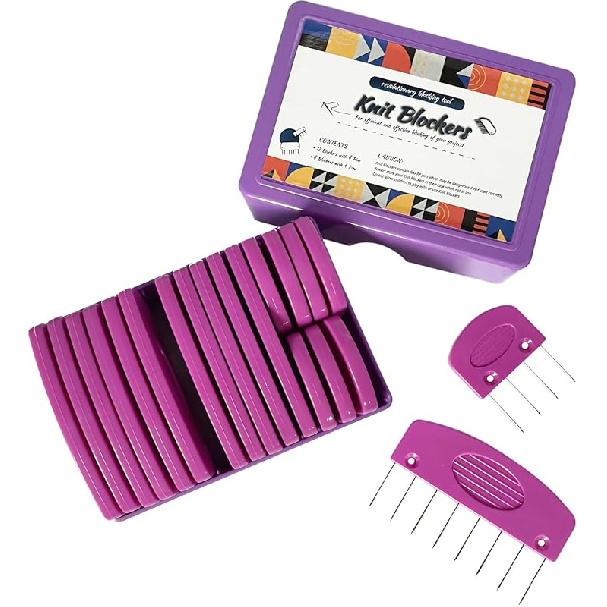 20Pcs Knit Blockers Pins Kit, Knit Blocking Combs for Crochet Knitting Blocking Board Mats, Crochet Blocking Pins for Crochet Projects Sewing Lace