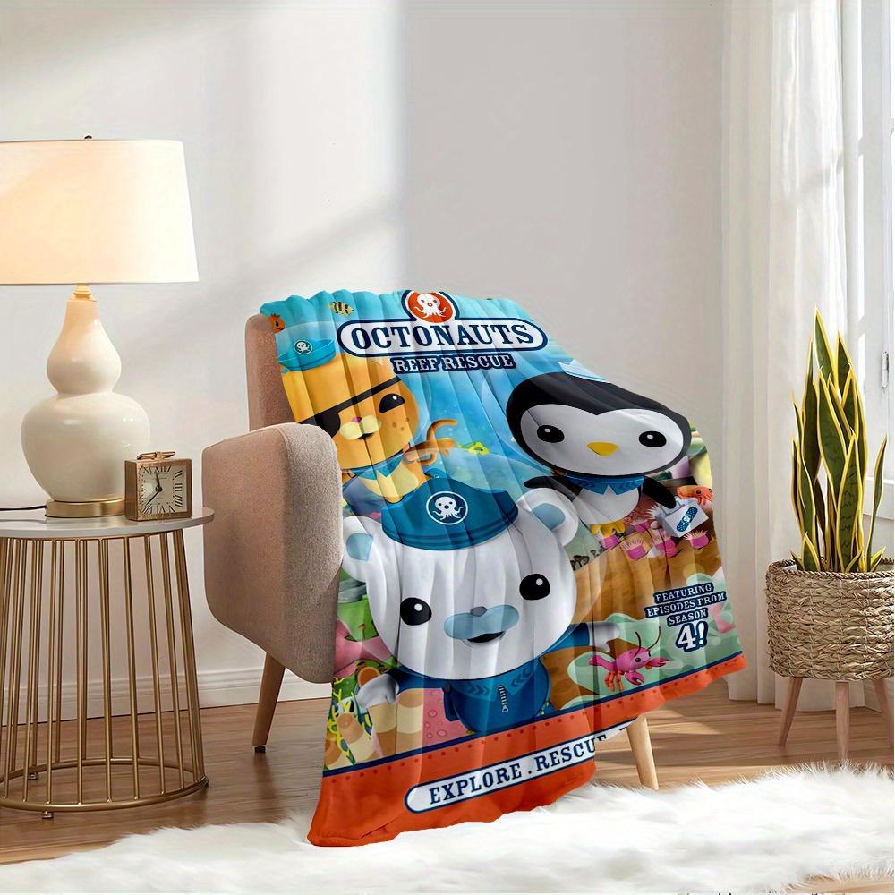 1pc Flannel Throw Blanket, Octonauts,Reef Rescue,Season 4Pattern Printed Blanket, Warm Cozy Soft Blanket For Couch Bed Sofa Car Office Campi
