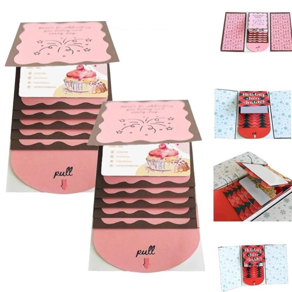 Waterfall Surprise Cards with Envelope Handmade Merry Xmas Gift Card Book