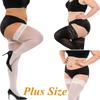 Freeauce Plus Size Black Fishnet Mesh Long Socks Xxxl Fat Stockings With Anti-Slip Over Knee Thigh High Sexy Lace Sock For Women