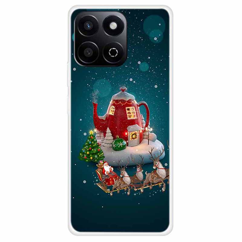 TPU Phone Case For Honor Play 60 Plus 5G/200 Smart 5G/Play 9T/X7c 4G Festive Christmas Pattern Protective Cover