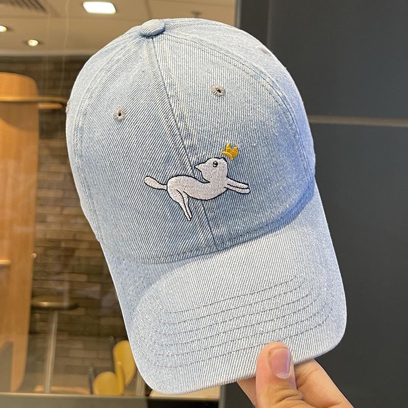 

Мультяшне кошеня, випрана ковбойська бейсболка, весна та літо, обличчя маленьке, широкі поля, глибока тулія, великий обхват голови, тренд (54-58Cm) Adjustable світло-синій колір