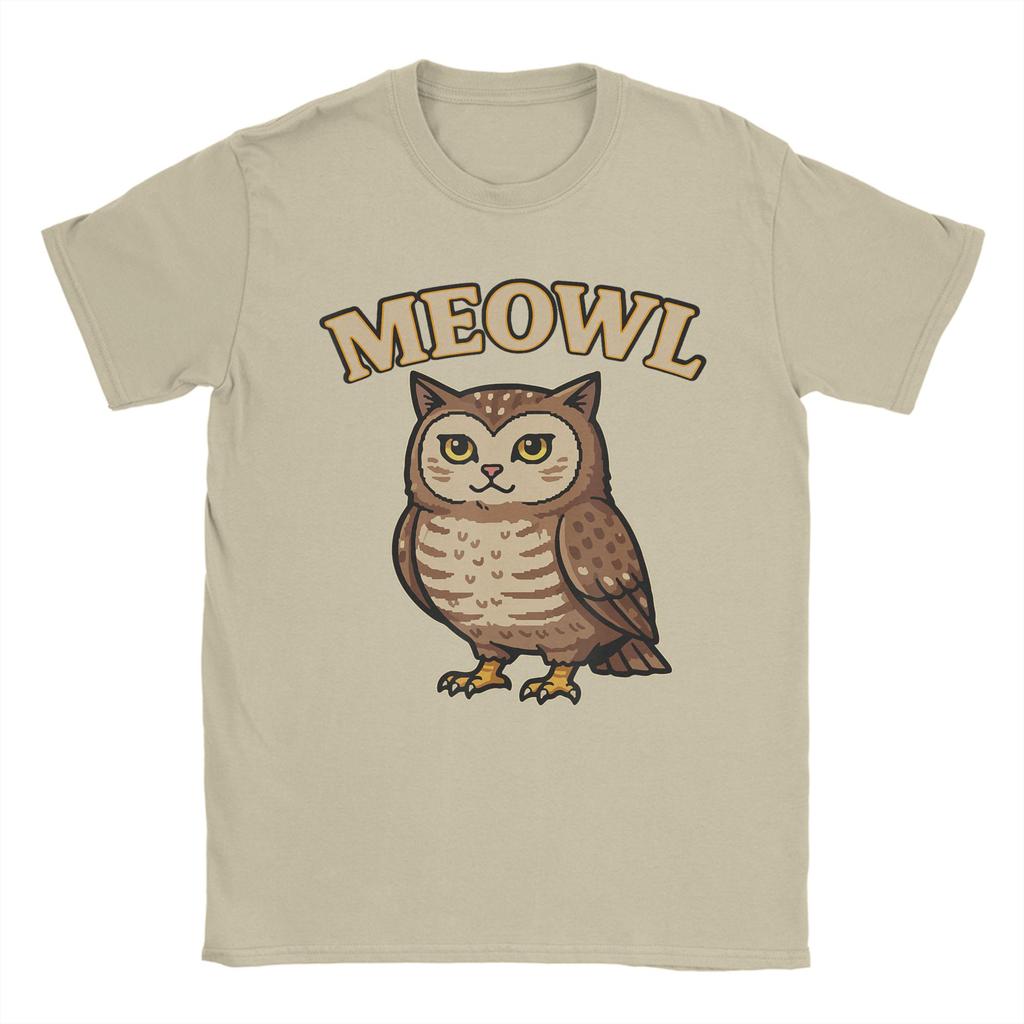 Meowl Funny Meow Cat Owl Brainrot Meme Unisex T Shirts Funny Tee Shirt Short Sleeve Crewneck TShirt 100 Cotton Gift Idea Clothes