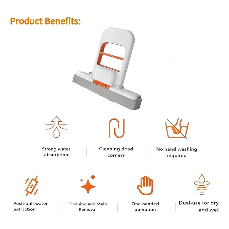 Mini Desktop Foldable Sponge Mop Wet And Dry Use With Replaceable Sponge Head, Do Not Wash By Hand