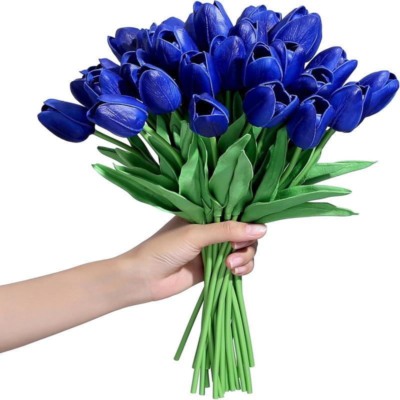 High-End PU Mini Artificial Tulip Bouquet for Living Room