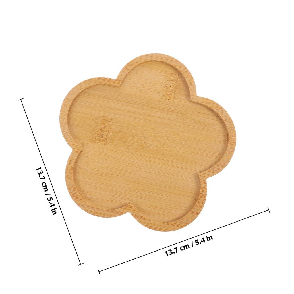 4Pcs Bamboo Plant Saucer Tray for Indoor Outdoor Pots Drip Water Catcher Drainage Tray Flowerpot Protector Non-Slip Eco-Friendly