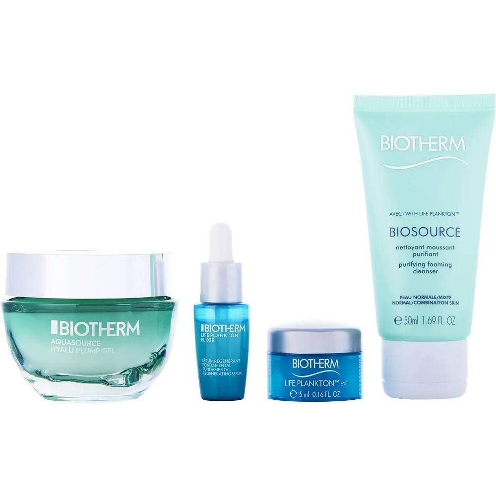 Набор Biotherm Biosource (Увлажняющий Гель-Крем 50мл, Очищающее Средство 50мл, Сыворотка против старения ELIXIR 7мл, Крем для век с планктоном 5мл)