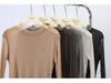 Feiyuan Women's Semi-Sheer Long-Sleeve Top, Solid Color, Versatile Sexy Base Layer, Tummy Concealer, Spring 2026 Arrival