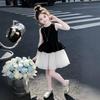 Summer Mesh Spliced Sleeveless Princess Dress for Kids