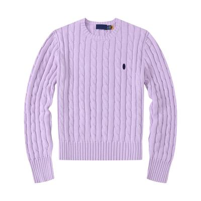 The Same Style of Long-sleeved O-neck Paul Wool Plaid Pullover Sweater for Couples, Providing Warmth and Being Thickly Knitted.