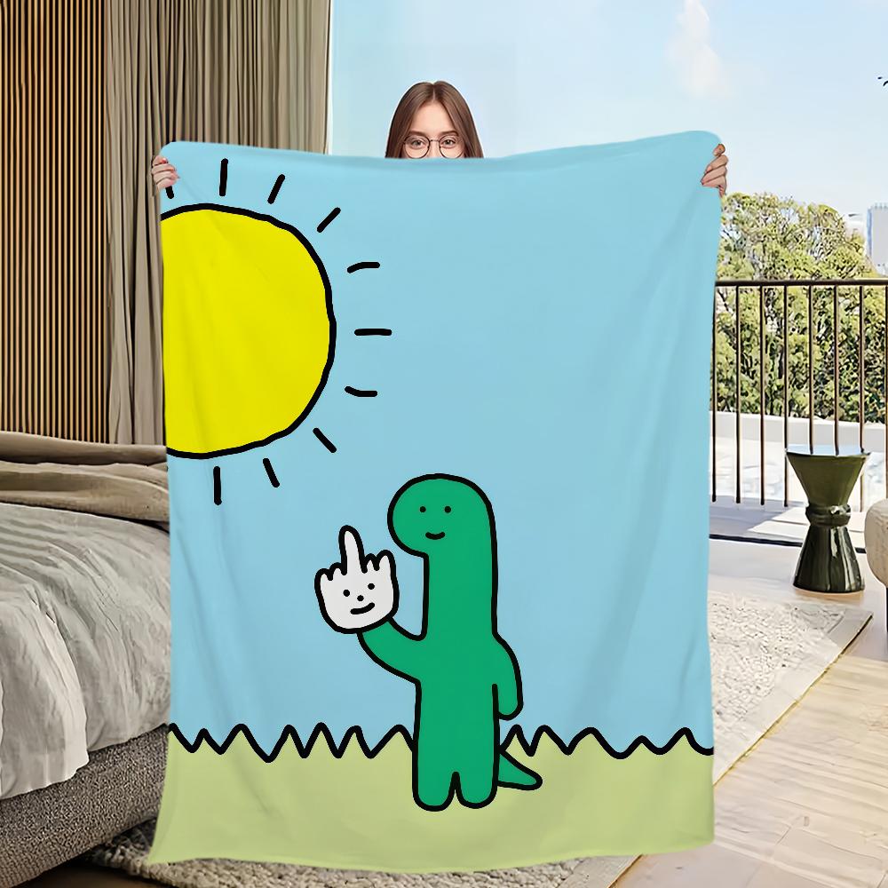 Funny cute Art Cartoon Dinosaur Home Flannel Warm Comfort Soft Plush Blanket For Sofa Living Room J-joguman Bedroom Travel Gift