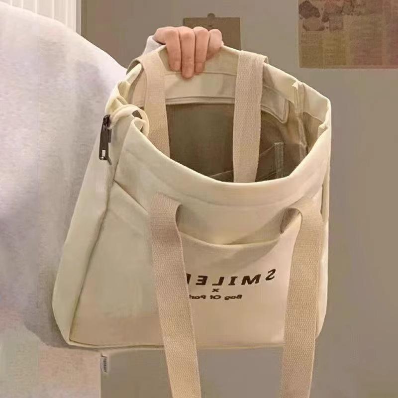Borsa Tote in Tela Giapponese - Versatile Borsa a Mano per Studenti e Mamme per il Pendolarismo e il Pranzo