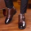 Men's Genuine Leather Velcro Winter Shoes with Plush Wool for Middle-Aged & Elderly