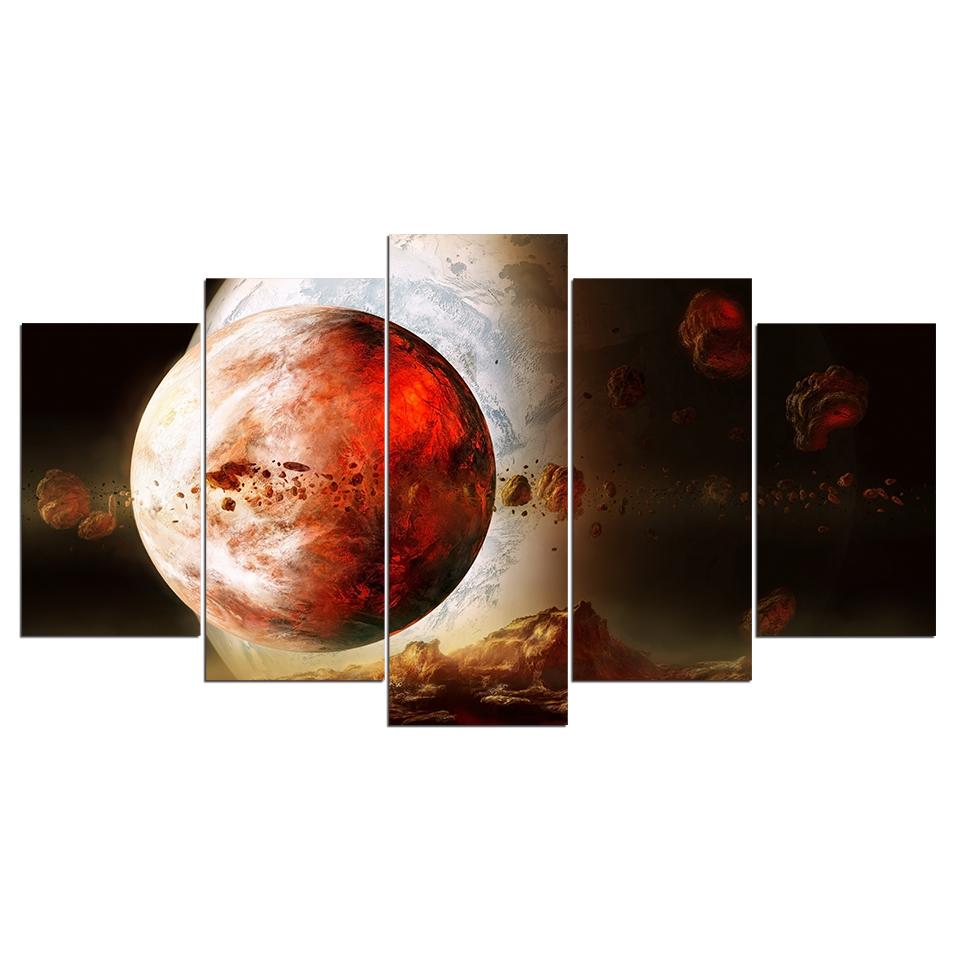 

HD печать 5 шт. живопись экзопланета планета космос звезды вселенная живопись холст печать плакат картина холст 20x35cm*2 20x45cm*2 20x55cm*1