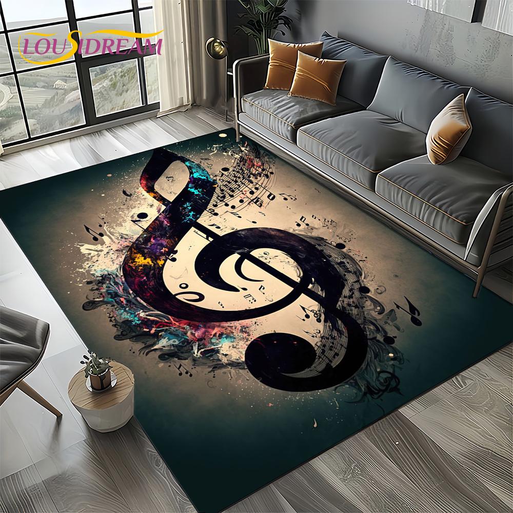 Note Music Colorful Musical Score Cartoon Dream Carpet Rug for Living Room Bedroom Home Sofa Decoration,Kid Non-slip Floor Mat